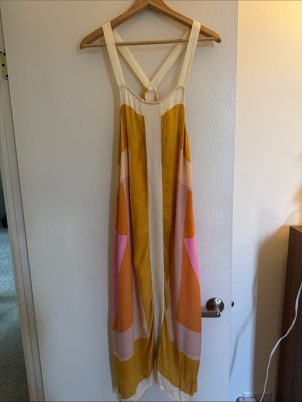 O'Neill Cream, Mustard & Peach Colorblock Midi Dress/Coverup - Picture 5 of 7